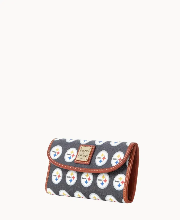 Dooney and Bourke Wallets NFL Steelers Continental Clutch Steelers 8211 WomenMen Dooney and Bourke Wallets NFL Steelers Continental Clutch Steelers 8211 WomenMen
