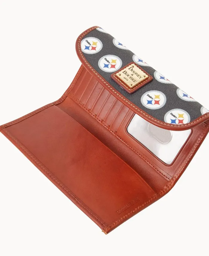 Dooney and Bourke Wallets NFL Steelers Continental Clutch Steelers 8211 WomenMen Dooney and Bourke Wallets NFL Steelers Continental Clutch Steelers 8211 WomenMen