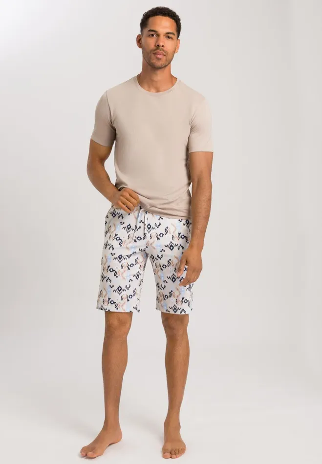 Drawstring Cotton Shorts Gradient Print Men HANRO Pajama Bottoms