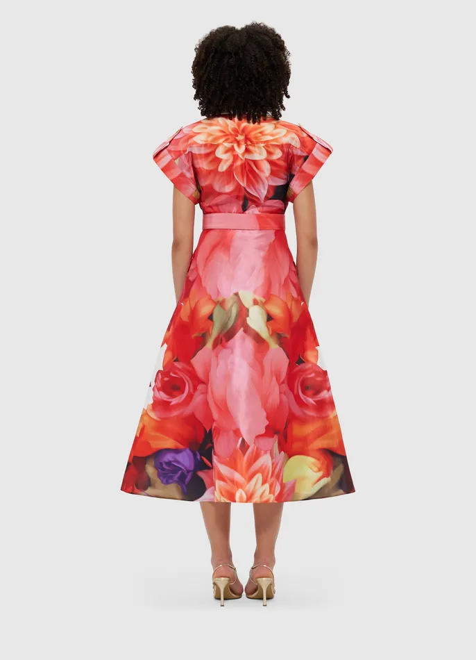 Dresses and Jumpsuits LEO LIN Women Audrey Pocket Shirt Midi Dress 8211 Kaleidoscope Print