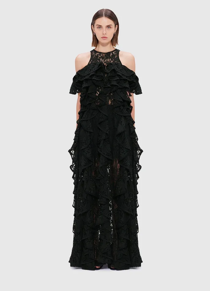 Dresses and Jumpsuits Lori Lace Maxi Dress 8211 Ebony 8211 LEO LIN Women