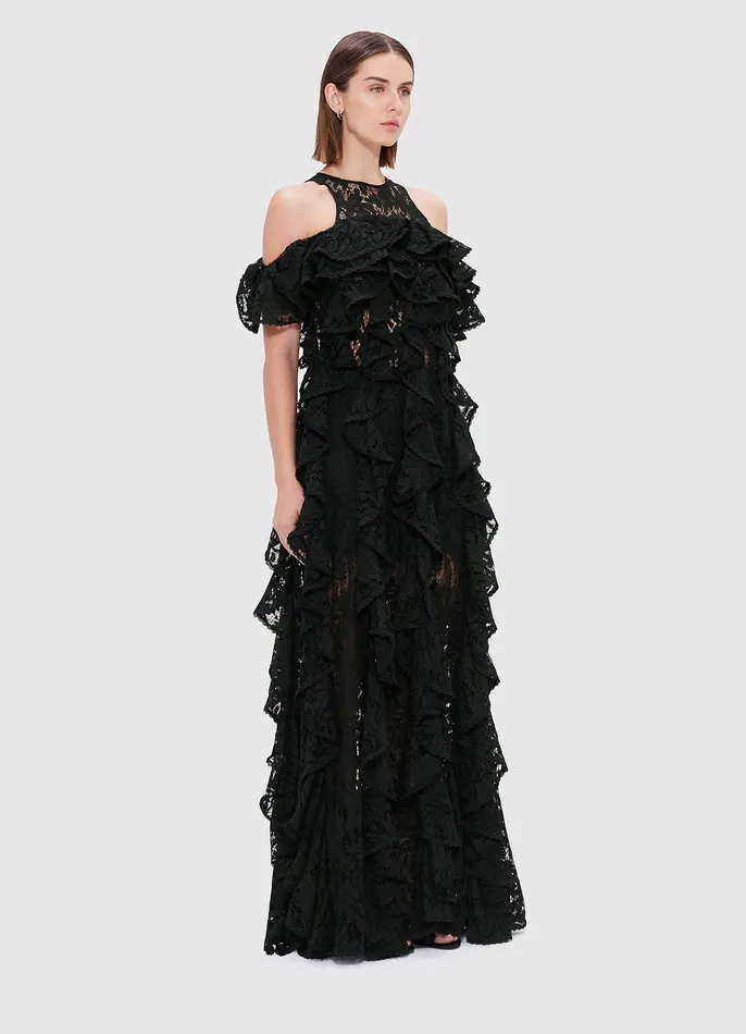 Dresses and Jumpsuits Lori Lace Maxi Dress 8211 Ebony 8211 LEO LIN Women