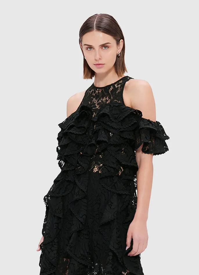 Dresses and Jumpsuits Lori Lace Maxi Dress 8211 Ebony 8211 LEO LIN Women