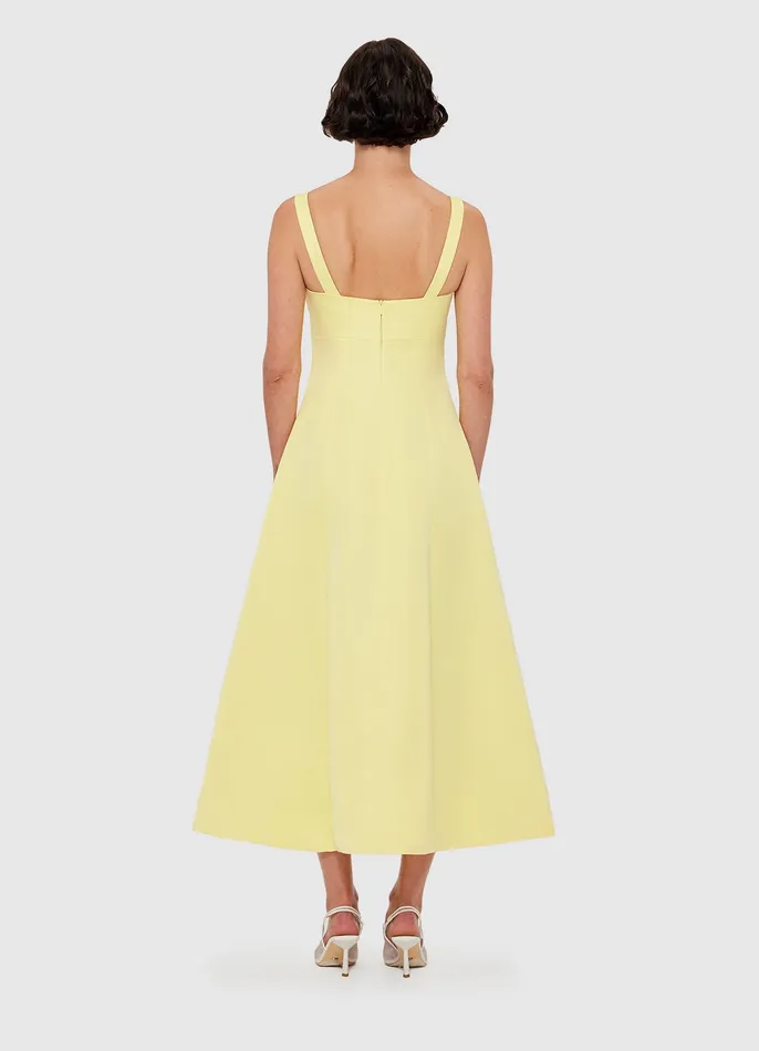 Dresses and Jumpsuits Odette Midi Dress 8211 Sorbet Yellow 8211 LEO LIN Women