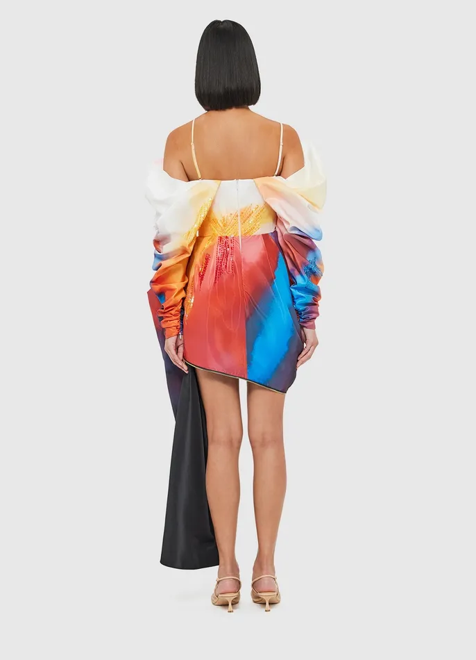 Dresses and Jumpsuits Women Danielle Draped Mini Dress 8211 Reminiscence Print LEO LIN