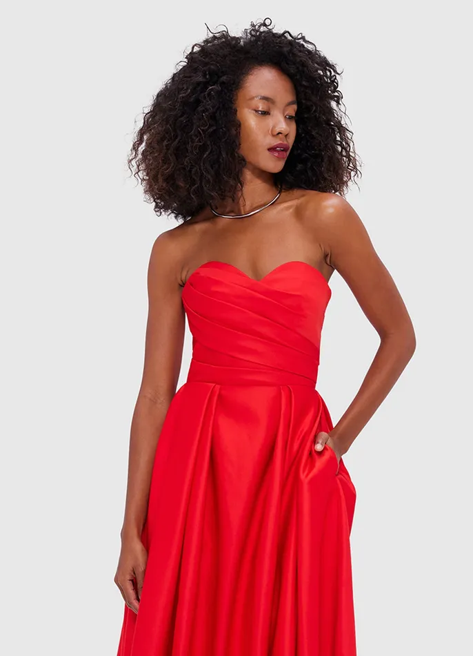 Dresses and Jumpsuits Women Jessica Bustier Gown 8211 Red LEO LIN