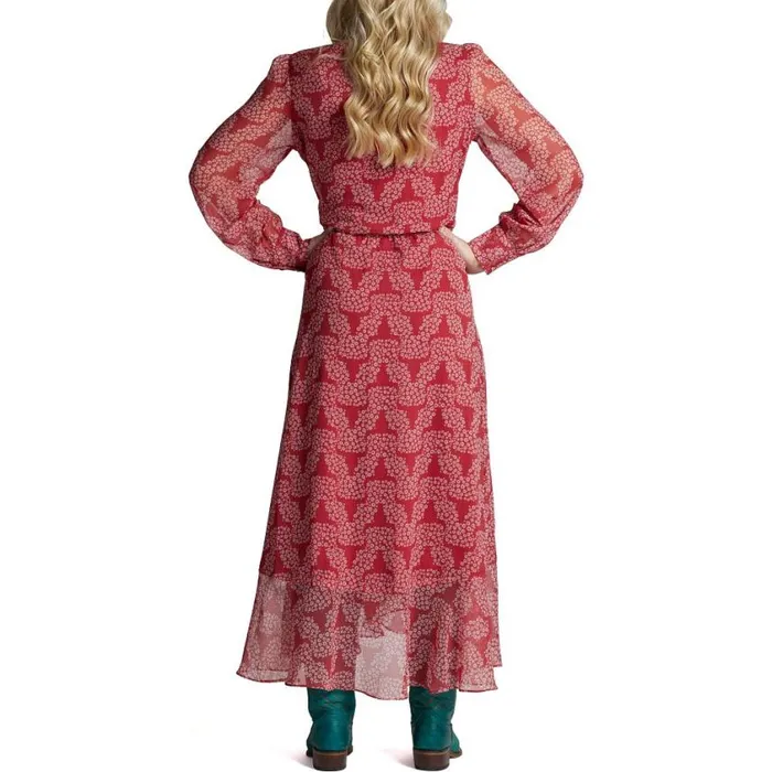 Dresses and Skirts Women Justin Boots Justin Wrap Maxi Dress Red