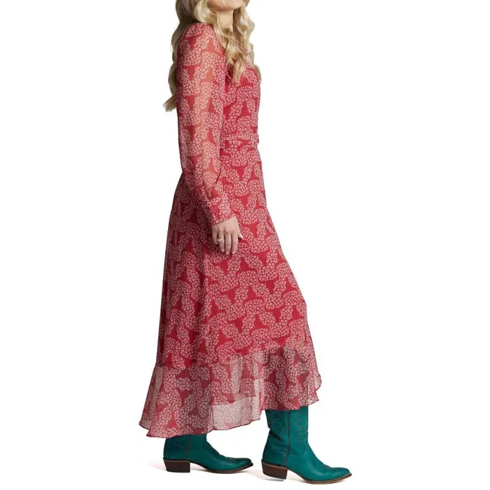 Dresses and Skirts Women Justin Boots Justin Wrap Maxi Dress Red