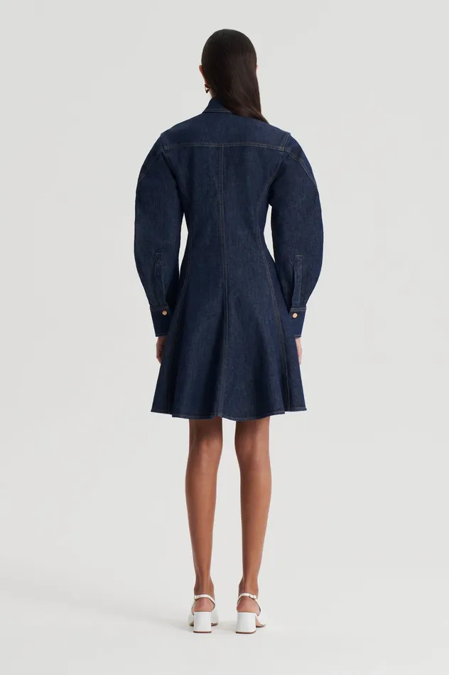 Dresses Women DENIM MINI DRESS INDIGOB Scanlan Theodore Dresses Women DENIM MINI DRESS INDIGOB Scanlan Theodore