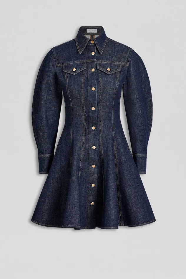 Dresses Women DENIM MINI DRESS INDIGOB Scanlan Theodore Dresses Women DENIM MINI DRESS INDIGOB Scanlan Theodore