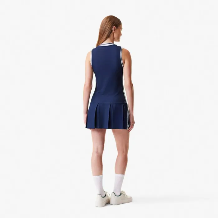 Dresses Women Lacoste Women039s Sport Dress With Removable Piqu Shorts Navy Blue 423