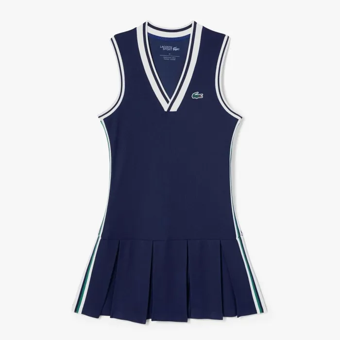 Dresses Women Lacoste Women039s Sport Dress With Removable Piqu Shorts Navy Blue 423