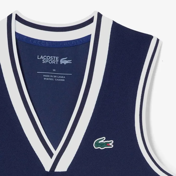 Dresses Women Lacoste Women039s Sport Dress With Removable Piqu Shorts Navy Blue 423