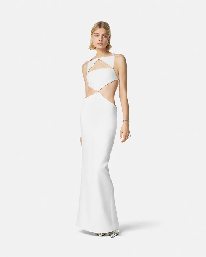 Dresses Women Versace Cutout Column Gown White