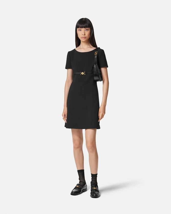 Dresses Women Versace Medusa 03995 ShortSleeved Mini Dress Black