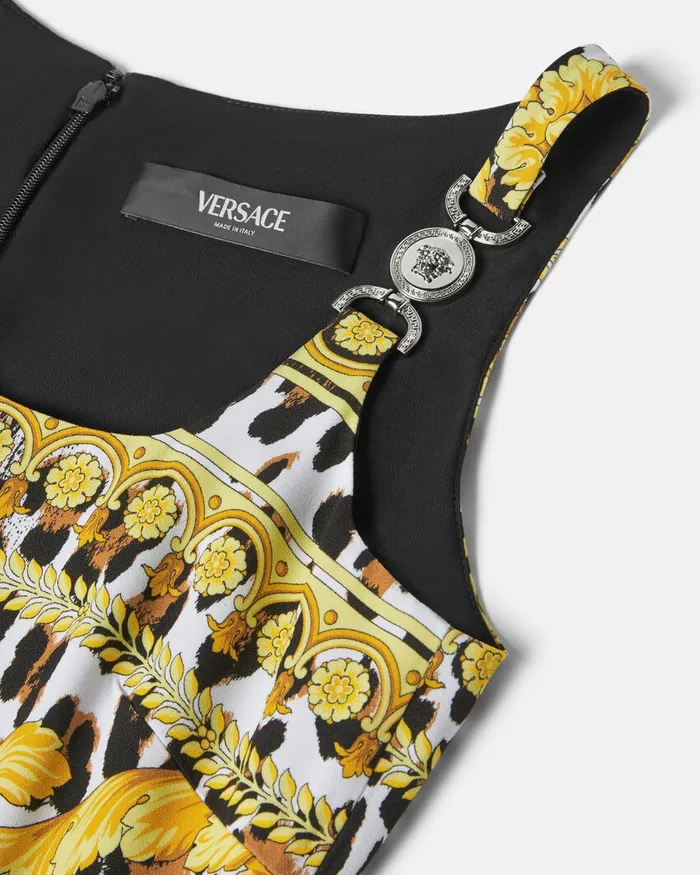 Dresses Women Versace Wild Barocco Fitted Midi Dress Print