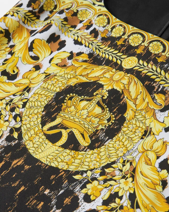 Dresses Women Versace Wild Barocco Fitted Midi Dress Print