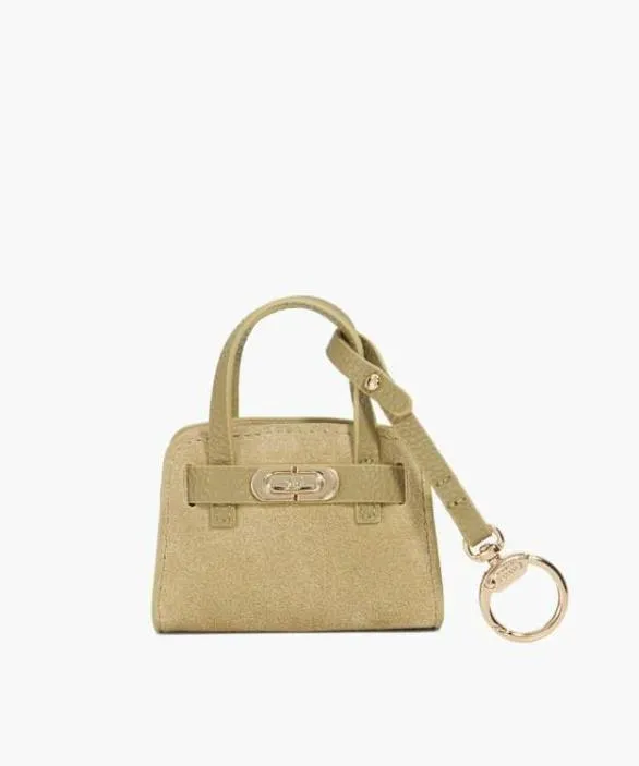 Dune London Bag Charms Women Define Xs Khaki Mini Suede Bag Charm Green