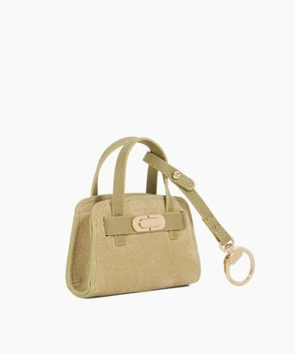 Dune London Bag Charms Women Define Xs Khaki Mini Suede Bag Charm Green