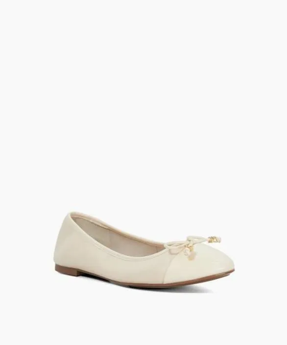 Dune London Ballet Pumps Women Hallo Ecru Wide Fit CharmDetail Ballet Shoes Neutral