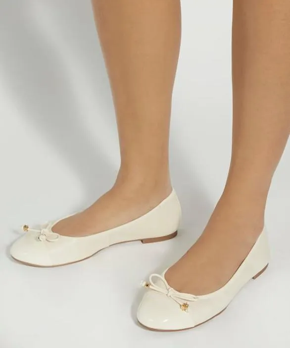 Dune London Ballet Pumps Women Hallo Ecru Wide Fit CharmDetail Ballet Shoes Neutral