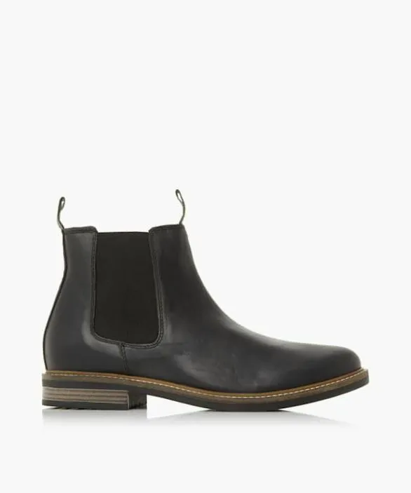 Dune London Black Boots Men Farsley Black Natural Sole Chelsea Boots Black