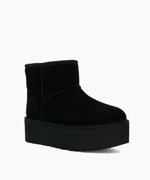 Dune London Black Boots Women Classic Mini Pl Black UGG Suede Platform Boots Black