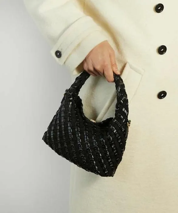 Dune London Black Handbags Women Dinkydeliberate Black Mini Woven Grab Bag Black