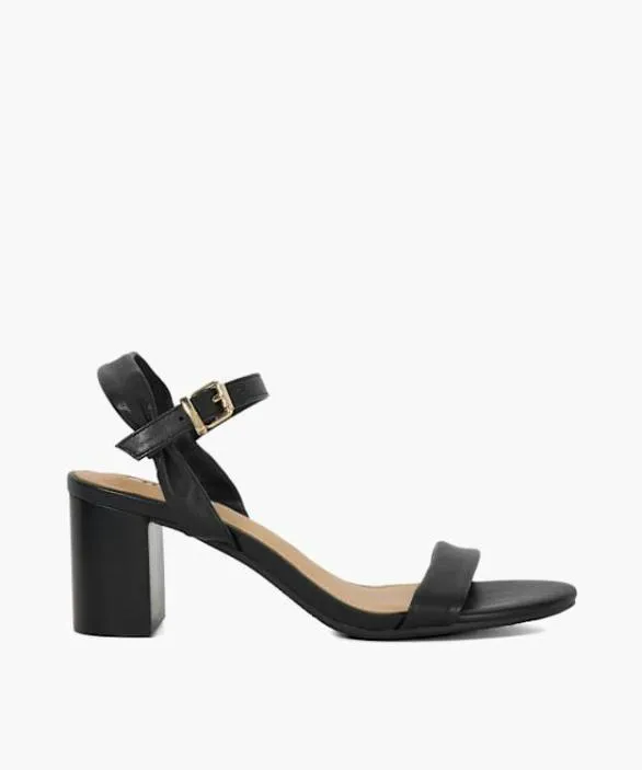 Dune London Black Sandals Women Jaliz Black Open Toe Block Heel Shoes Black