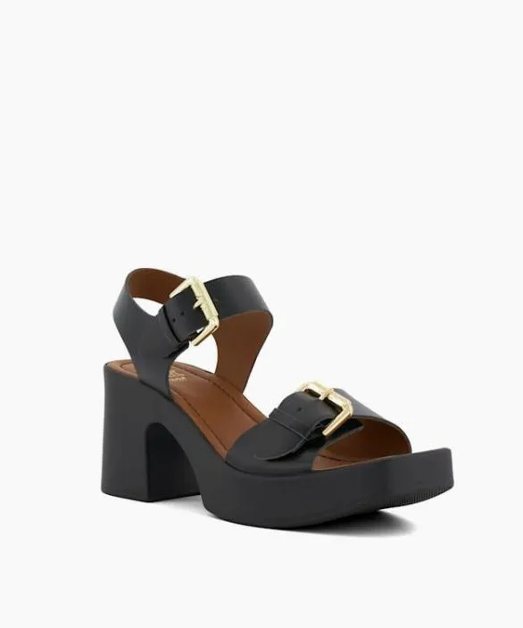 Dune London Black Sandals Women Jenies Black Leather Platform Sandals Black