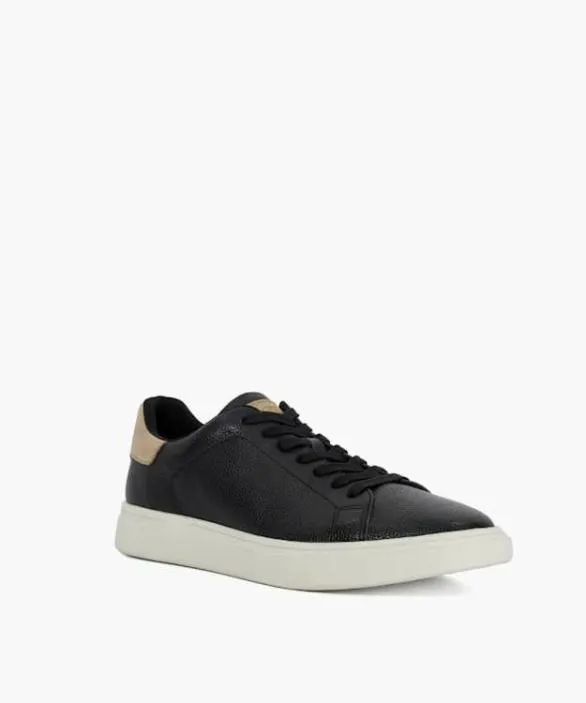 Dune London Black Shoes Men Toyon Black Lace Up Trainers Black