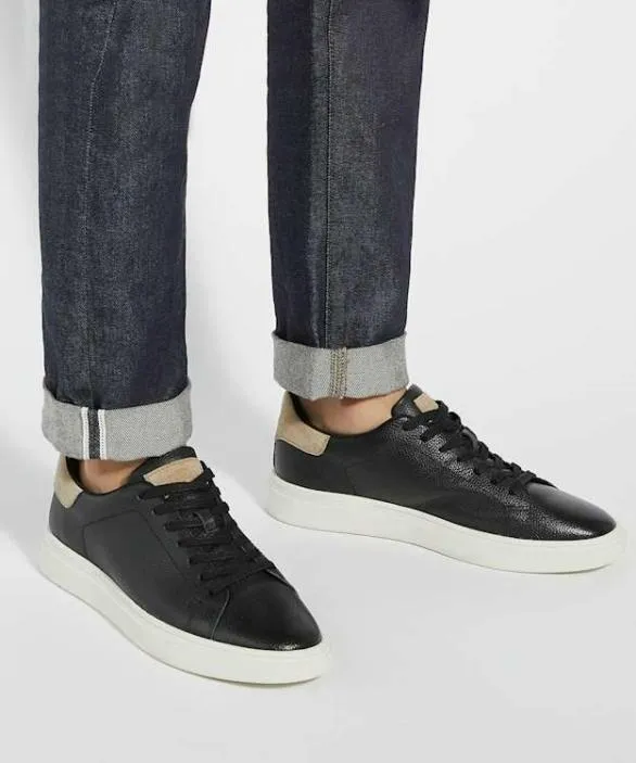 Dune London Black Shoes Men Toyon Black Lace Up Trainers Black