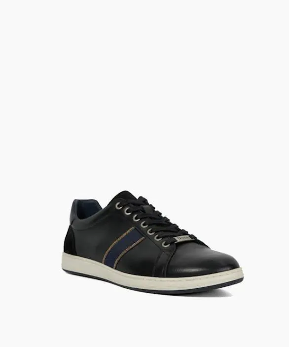 Dune London Black Shoes Men Trint Black LaceUp Leather Trainers Black