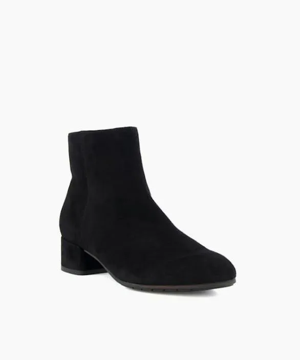 Dune London Flat Boots Women Pippie Black LowHeel Suede Black Ankle Boots Black