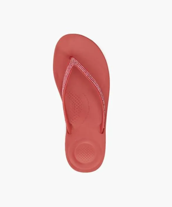 Dune London Flat Sandals Women Iqushion Sparkl Red Wedge Flip Flop Red