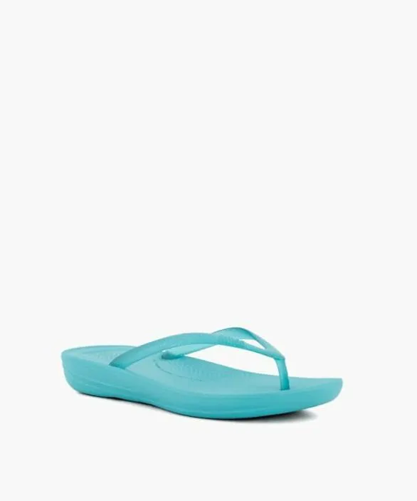 Dune London Flat Sandals Women Iqushion Transp Blue Ergonomic Transparent FlipFlops Blue