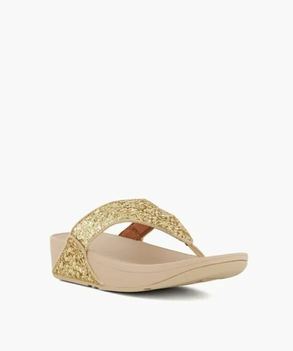 Dune London Flat Sandals Women Lulu Glitter Rose Gold Glitter Toe Post Sandals Black
