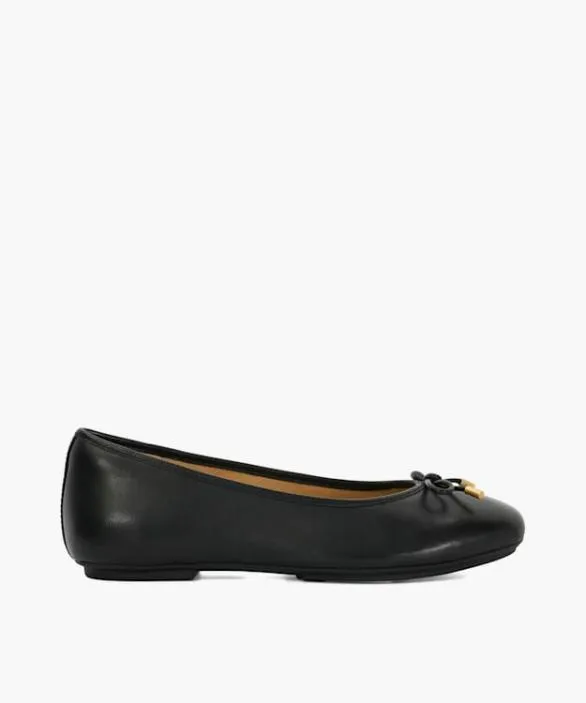 Dune London Flat Shoes Women Delicato Black Bow Detail Ballet Flats Black
