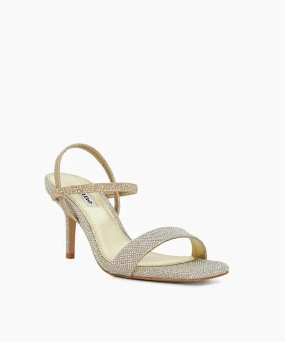 Dune London Gold Sandals Women Methodical Gold Mid Height Strappy Sandals Metallic