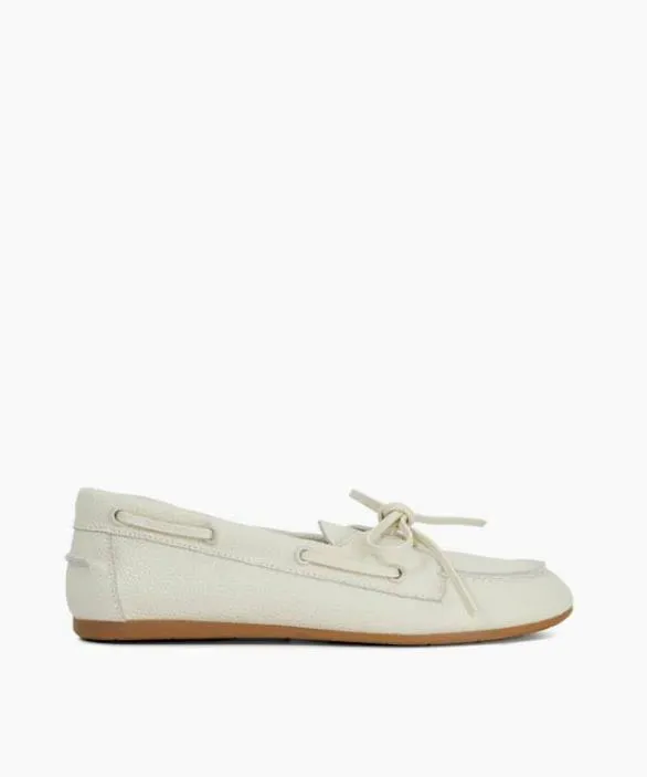 Dune London Loafers Women Gala White Suede Boat Shoes White