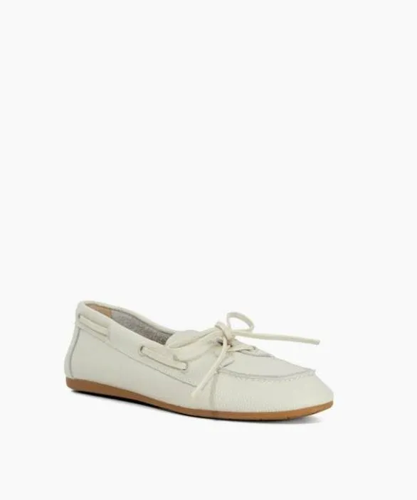 Dune London Loafers Women Gala White Suede Boat Shoes White