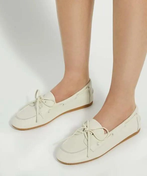 Dune London Loafers Women Gala White Suede Boat Shoes White