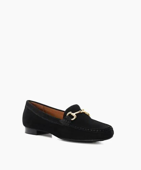 Dune London Loafers Women Glenniee Black Suede Snaffle Trim Loafers Black