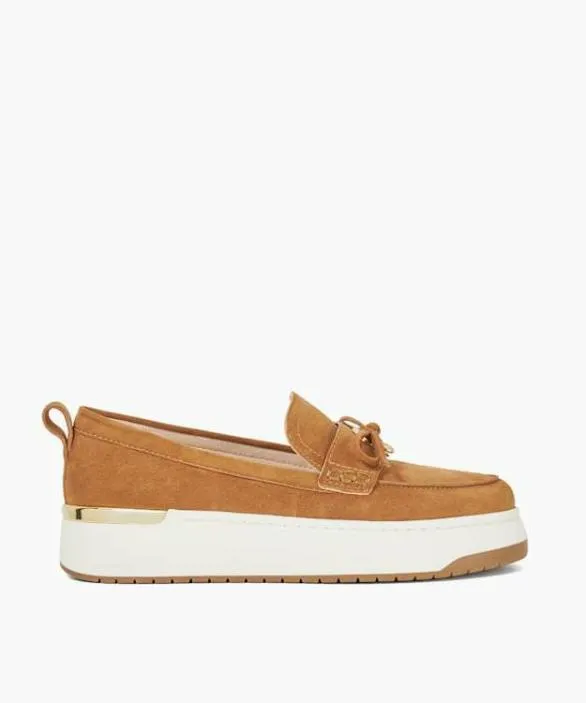 Dune London Loafers Women Glide Tan Flatform Casual Loafer Brown