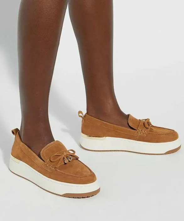 Dune London Loafers Women Glide Tan Flatform Casual Loafer Brown
