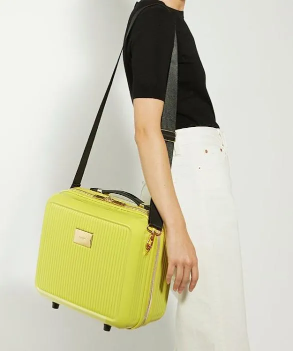 Dune London Suitcases and Luggage Women Olive Vanity Lime Small HardShell Travel Bag Green