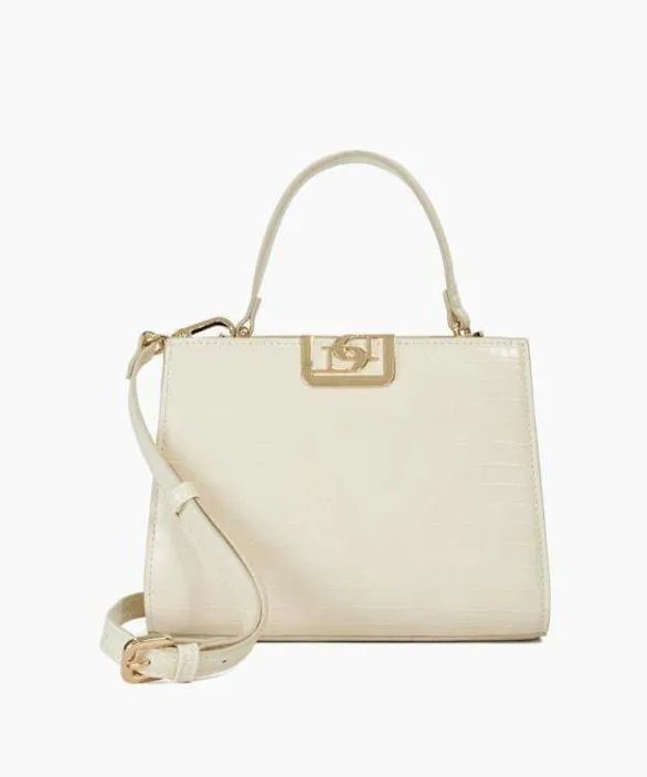 Dune London Tote Bags Women Dilly Cream Textured DDInterlock Grab Bag White