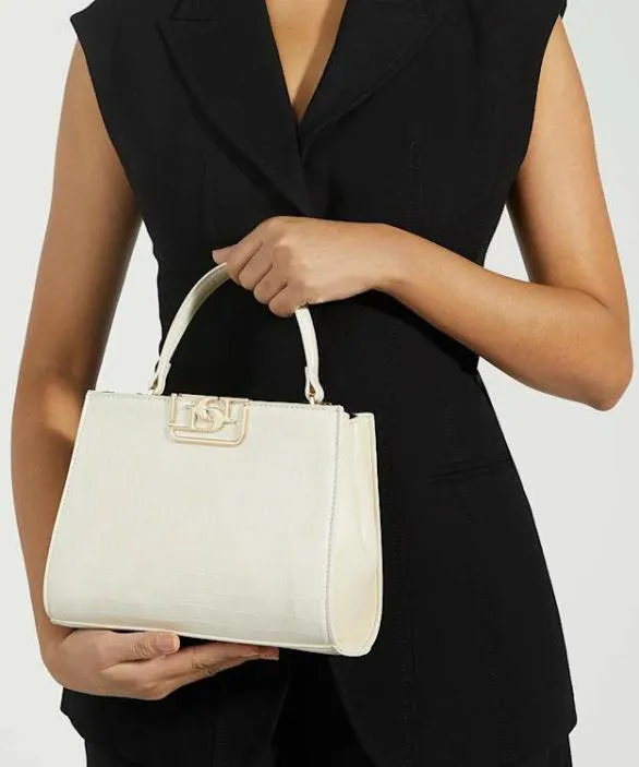 Dune London Tote Bags Women Dilly Cream Textured DDInterlock Grab Bag White