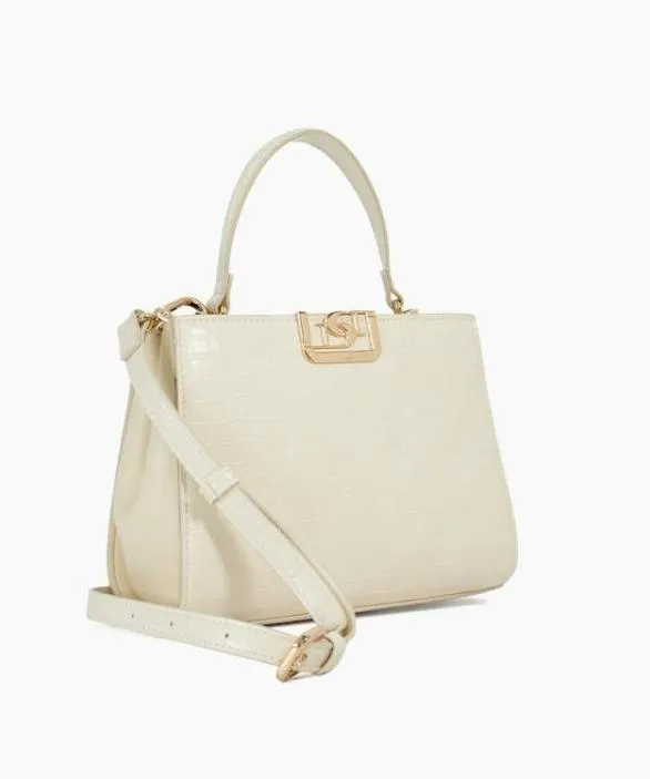 Dune London Tote Bags Women Dilly Cream Textured DDInterlock Grab Bag White