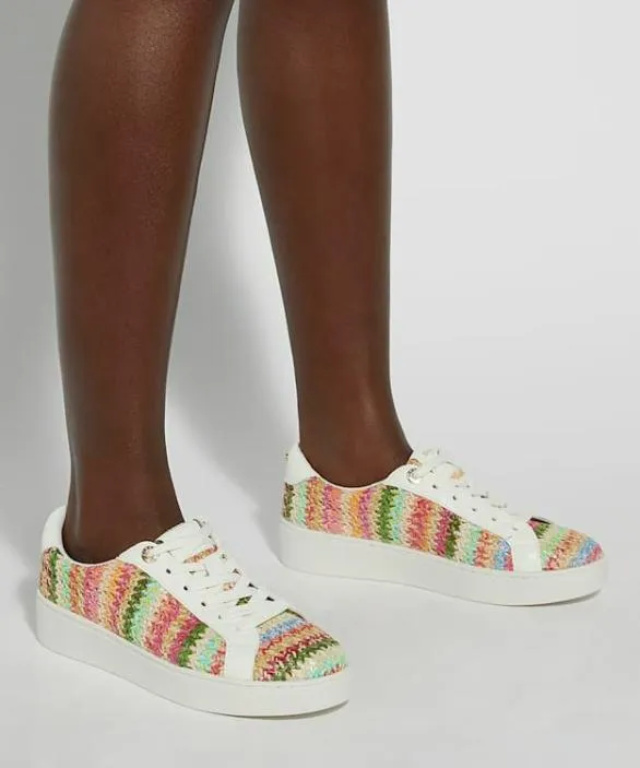 Dune London Trainers Women Ellise Multi Rainbow Weave Trainers Multi